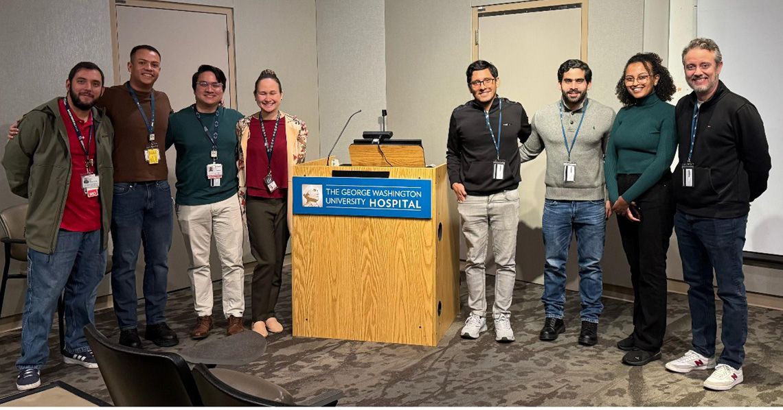 The Chang Lab members together giving a presentation